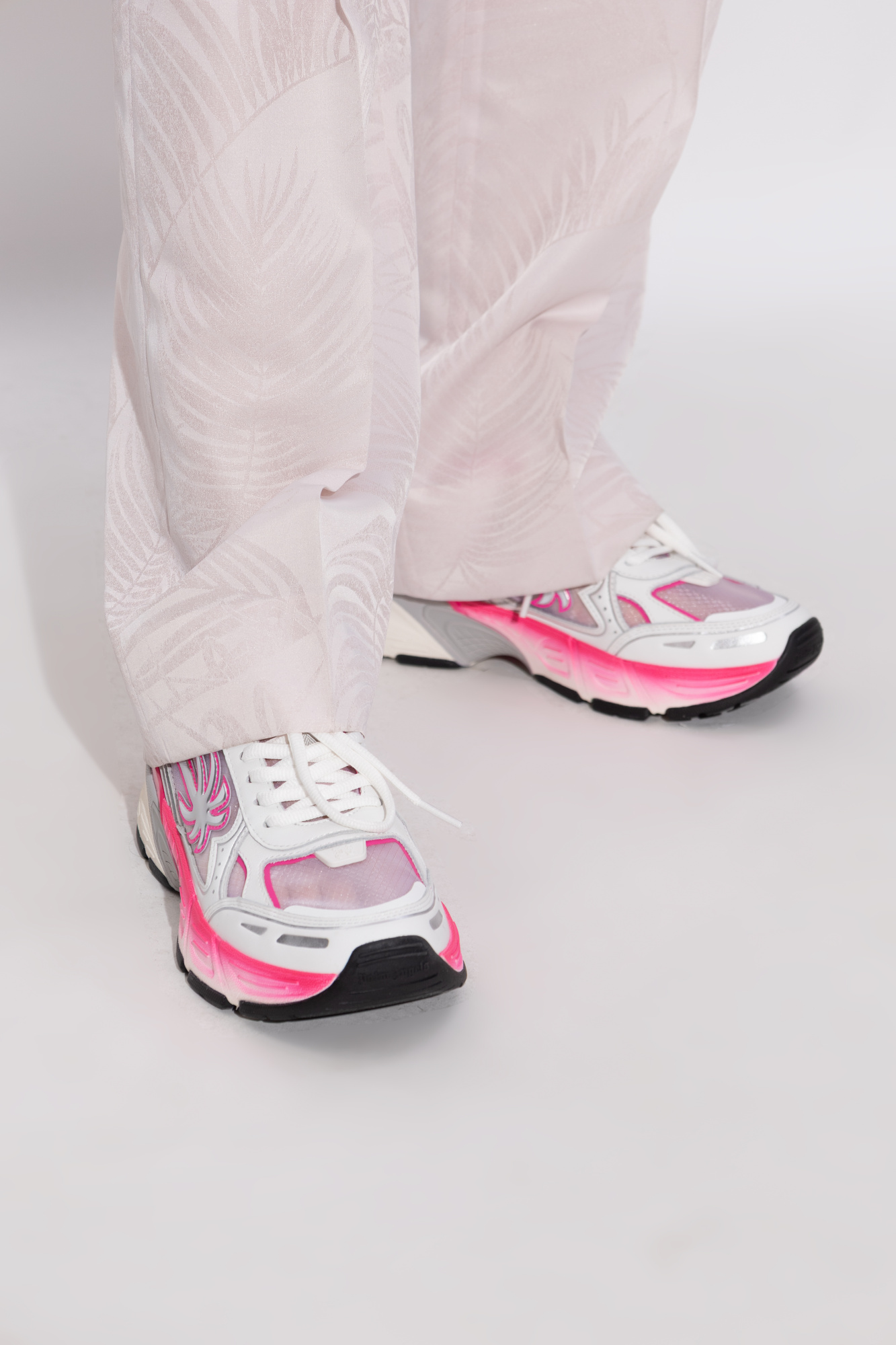 【関税＆送料込み】Palm Angels P4 Fluo Leather Sneakers Palm Angels P4 Fluo Leather Sneakers in Green for Men | Lyst